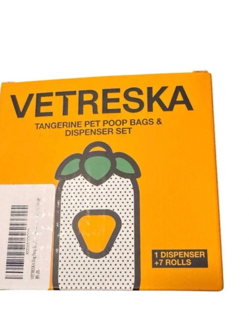 Vetreska Tangerine Scented Dog Poop Bags & Dispenser- Brand New, Sealed